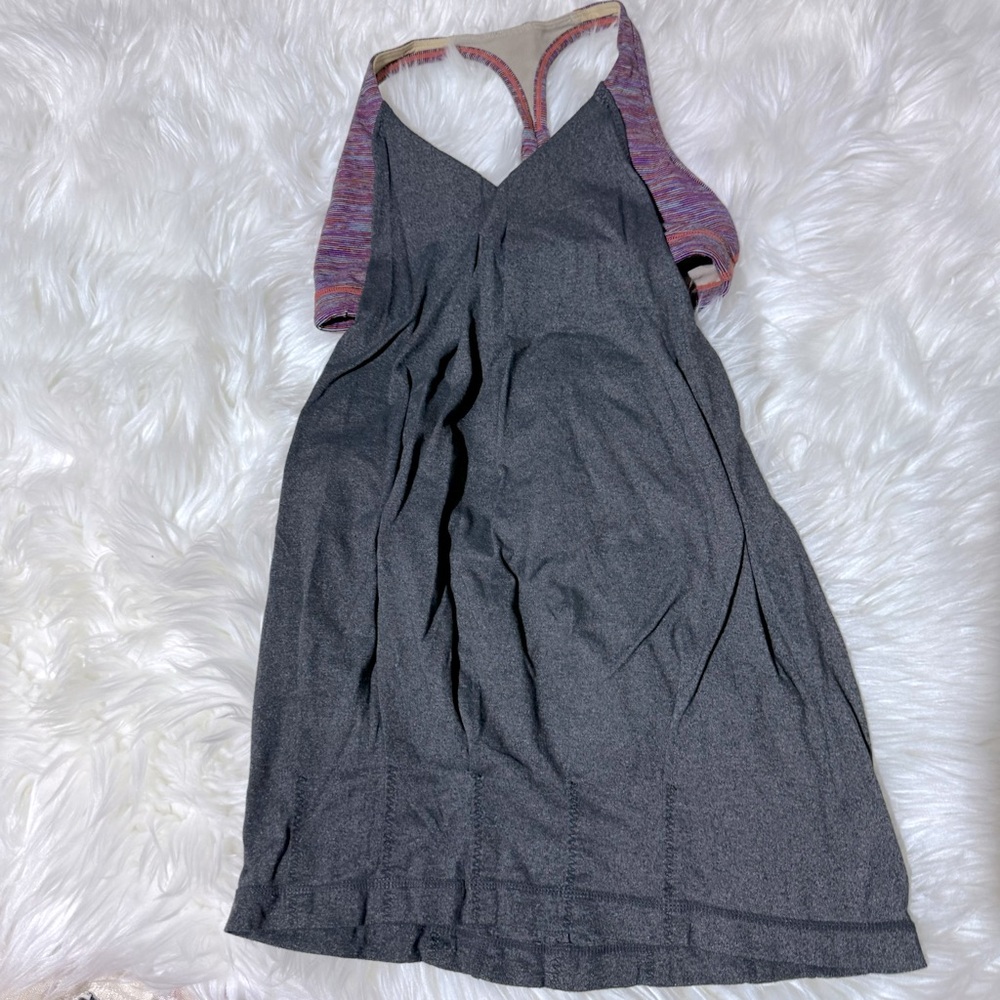Lululemon grey/purple tank size 4‎